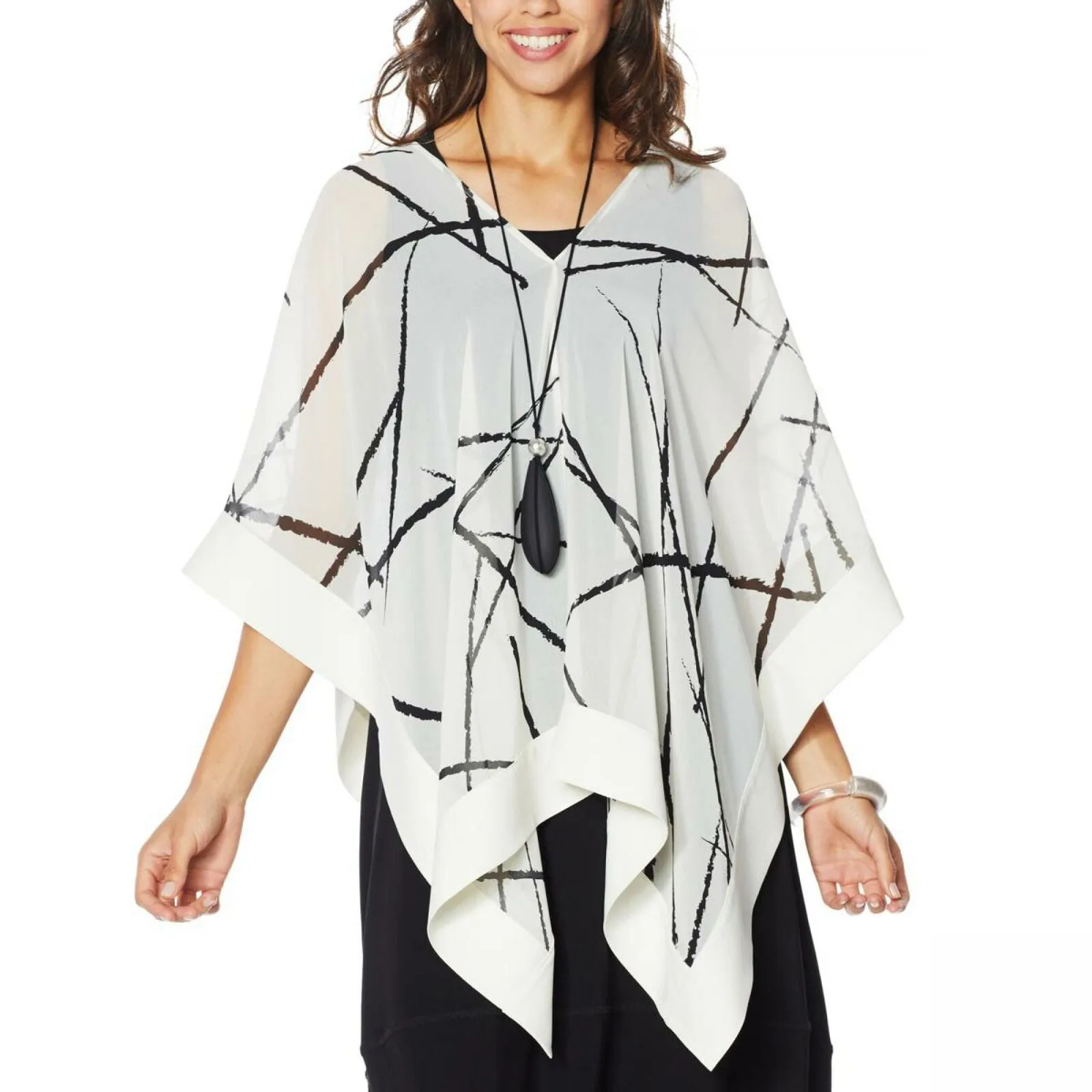 MarlaWynne WynneLayers Women's Chiffon Convertible Poncho