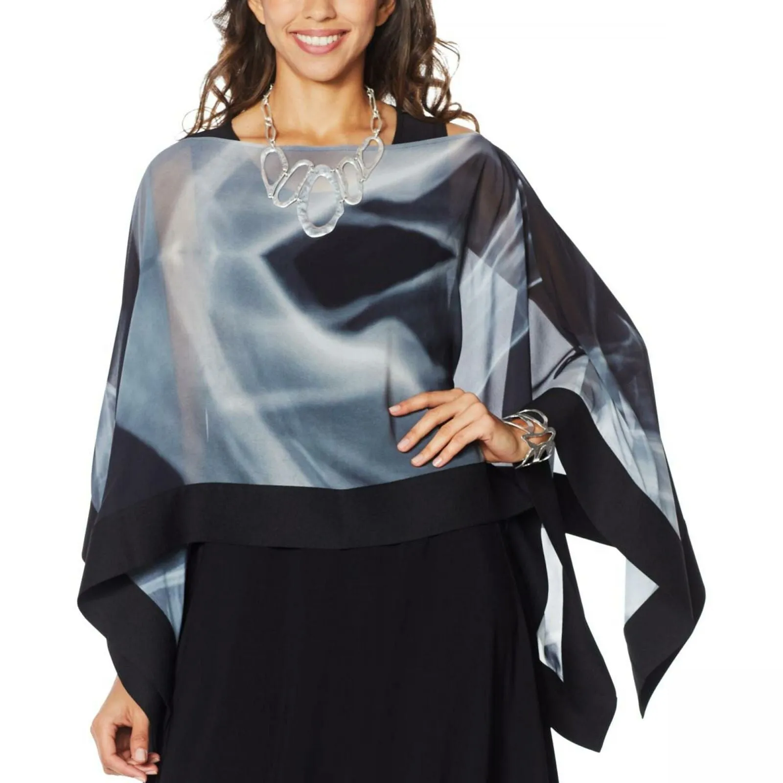 MarlaWynne WynneLayers Women's Chiffon Convertible Poncho