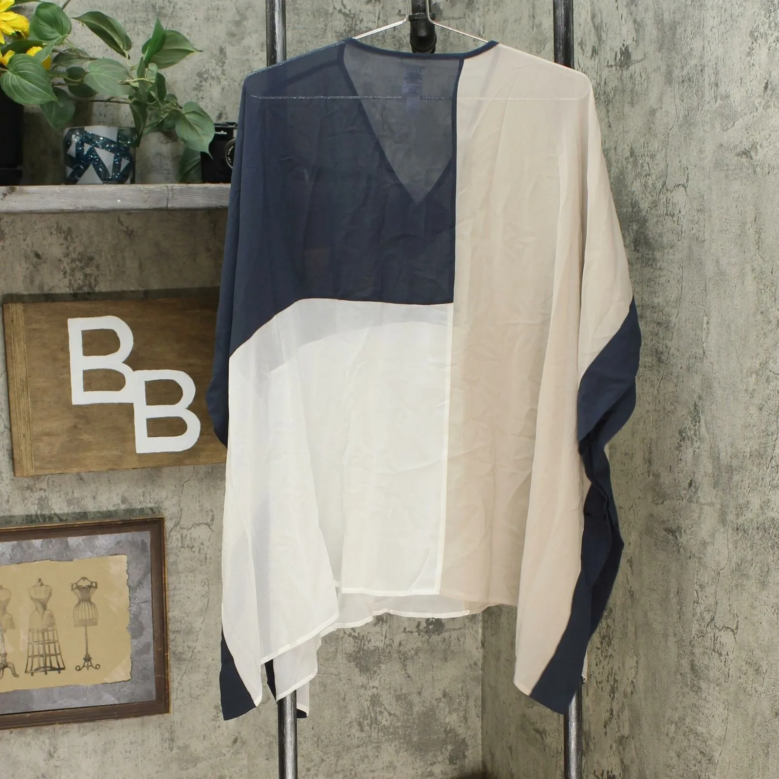 MarlaWynne WynneLayers Women's Colorblocked V-Neck Poncho
