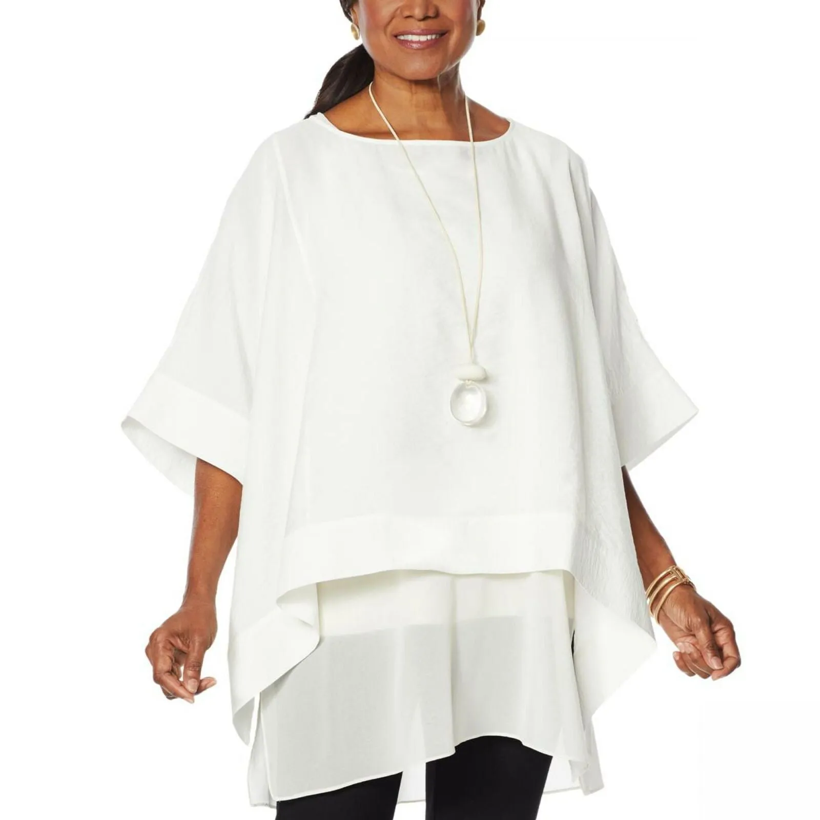 MarlaWynne WynneLayers Women's Hamptons Chiffon Poncho Top