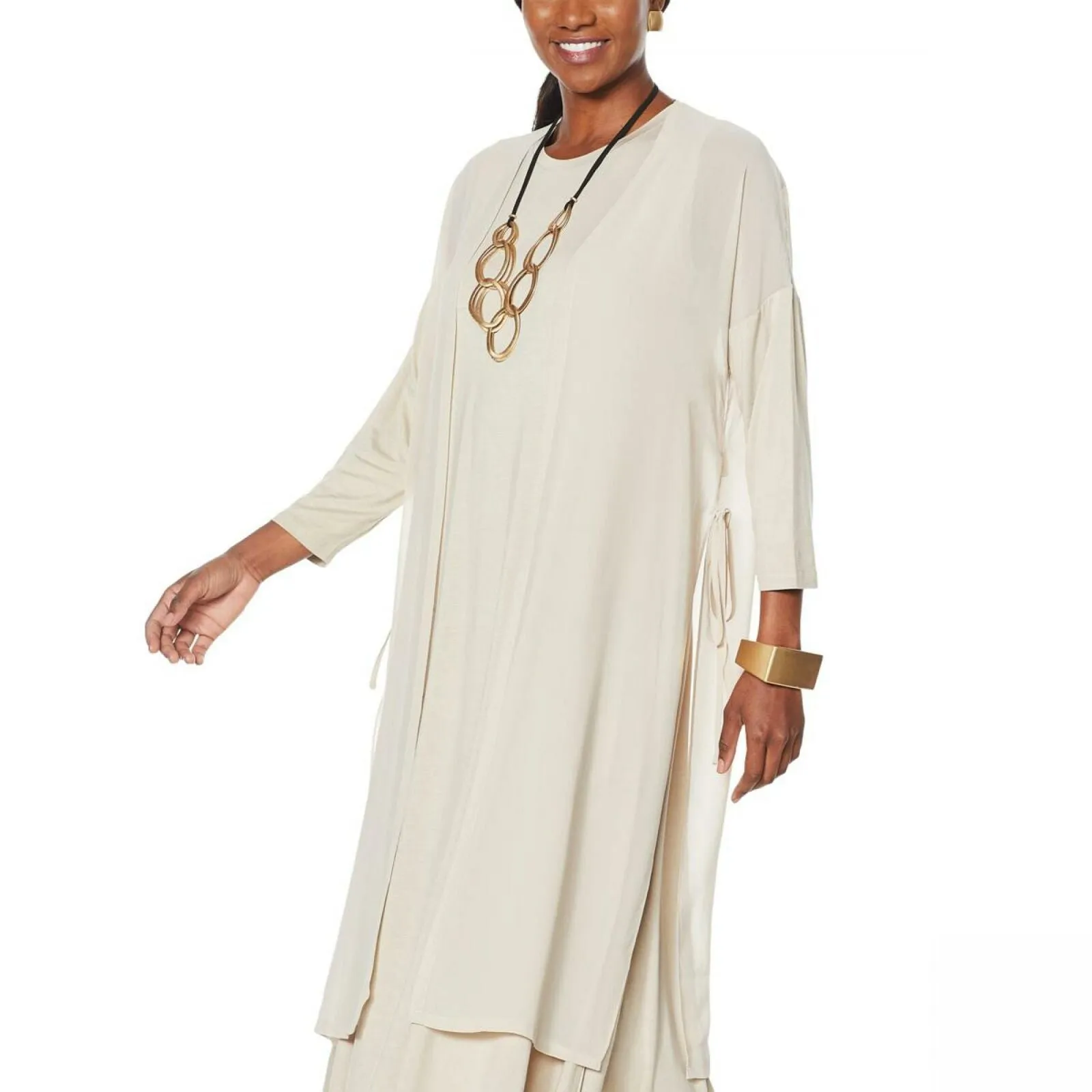 MarlaWynne WynneLayers Women's Plus Size Woven and Knit Duster