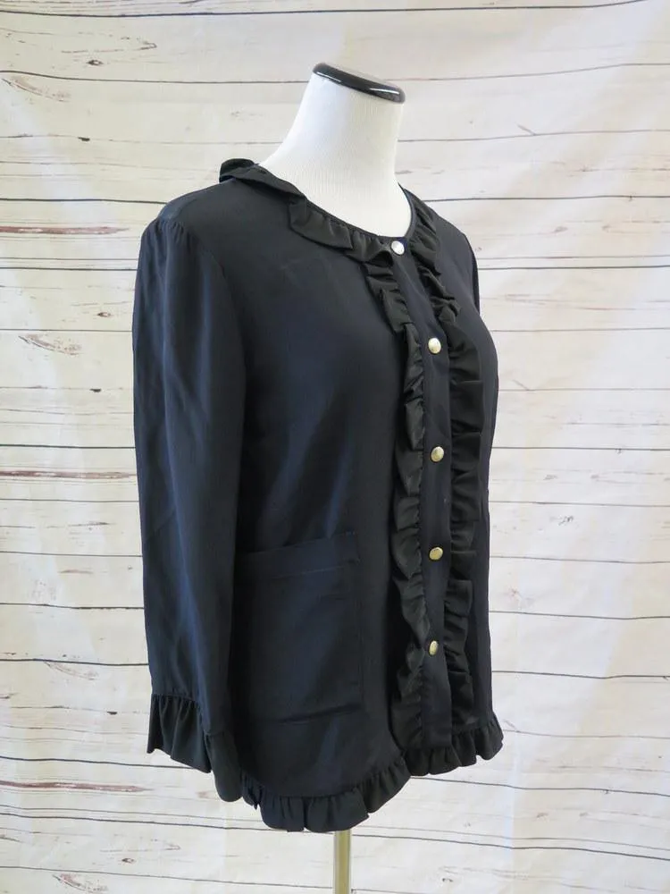 Marni Women's Top: Blue Silk Blend Size 2, Pre-owned