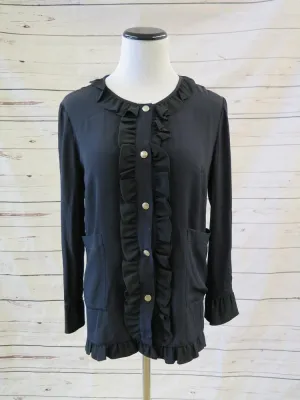 Marni Women's Top: Blue Silk Blend Size 2, Pre-owned
