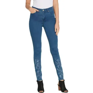 Martha Stewart Women's Petite Embellished 5-Pocket Ankle Jeans