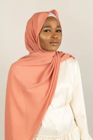 MATTE CORAL Crepe Chiffon