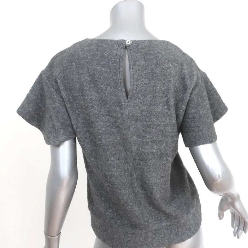 McGuire Flutter Sleeve Top Gray Soft Felt Size Extra Small
