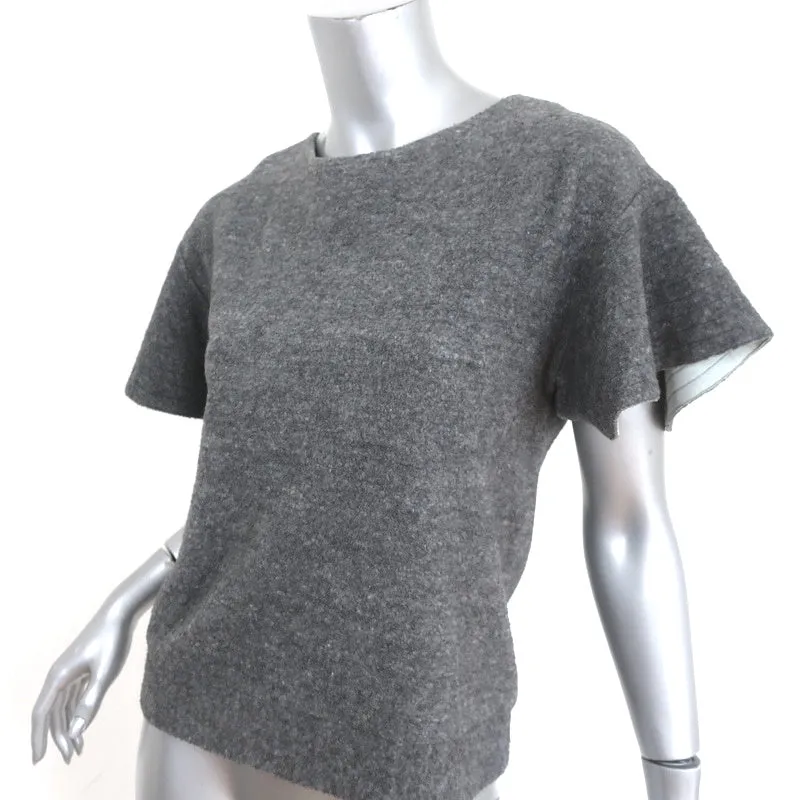 McGuire Flutter Sleeve Top Gray Soft Felt Size Extra Small