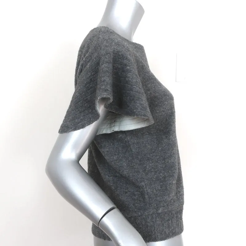 McGuire Flutter Sleeve Top Gray Soft Felt Size Extra Small
