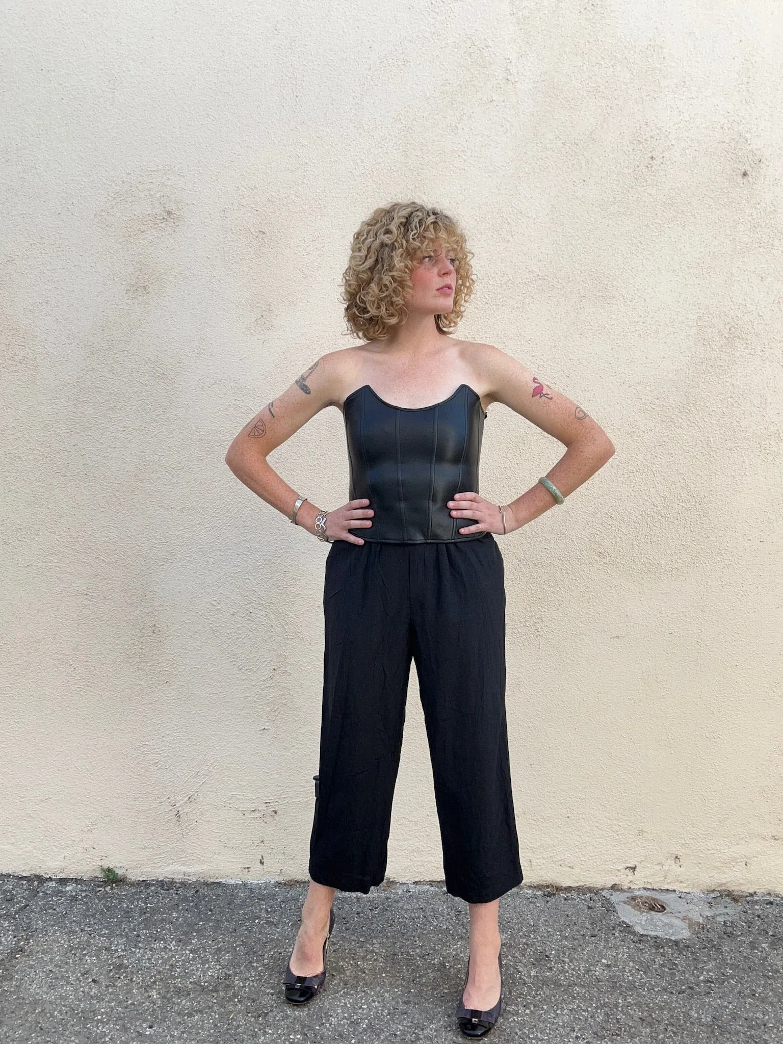 Miaou Black Vegan Leather Bustier