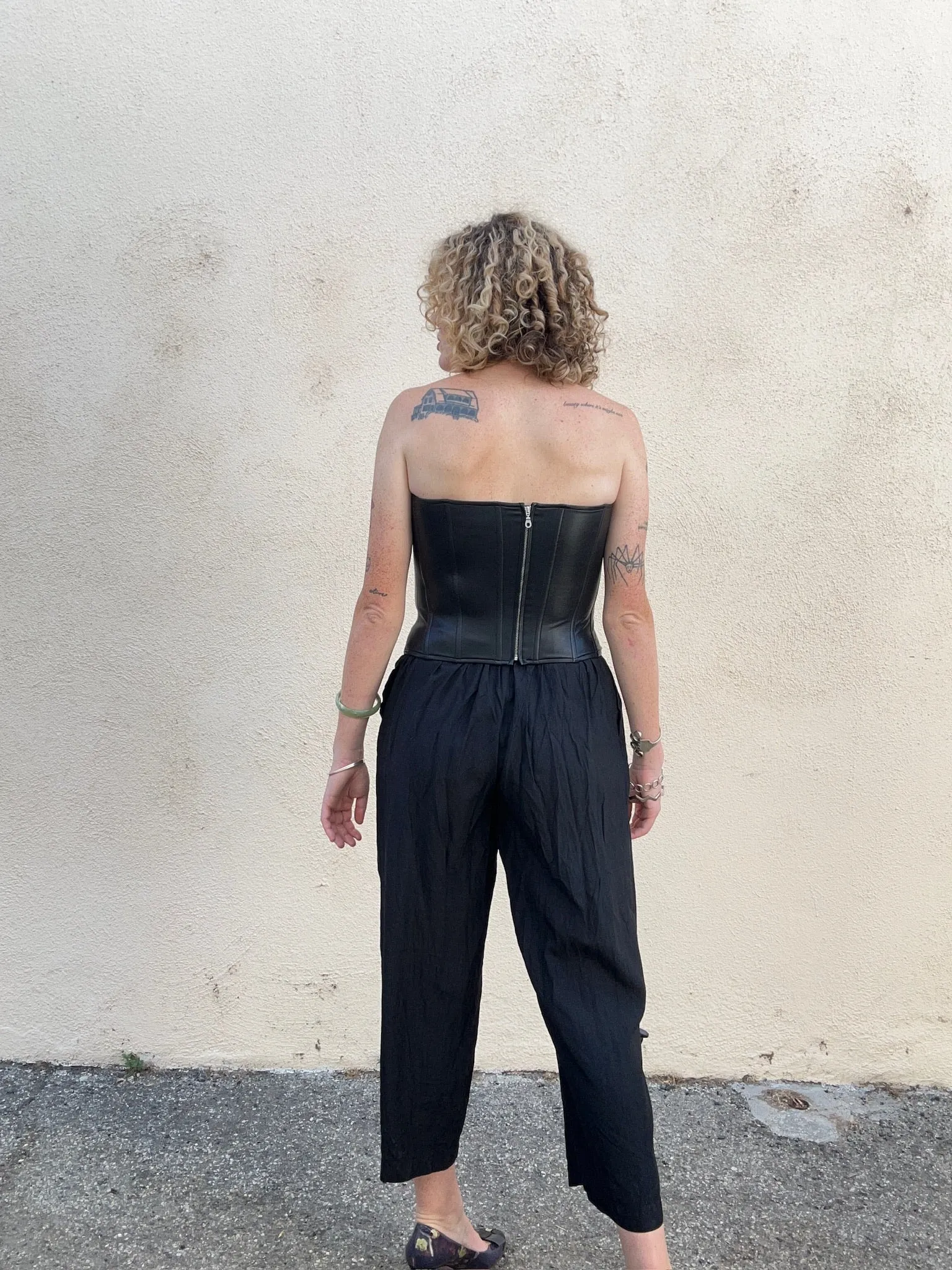 Miaou Black Vegan Leather Bustier