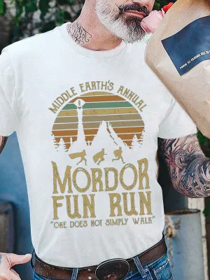 Mordor Fun Run Cotton-Blend Men Tee