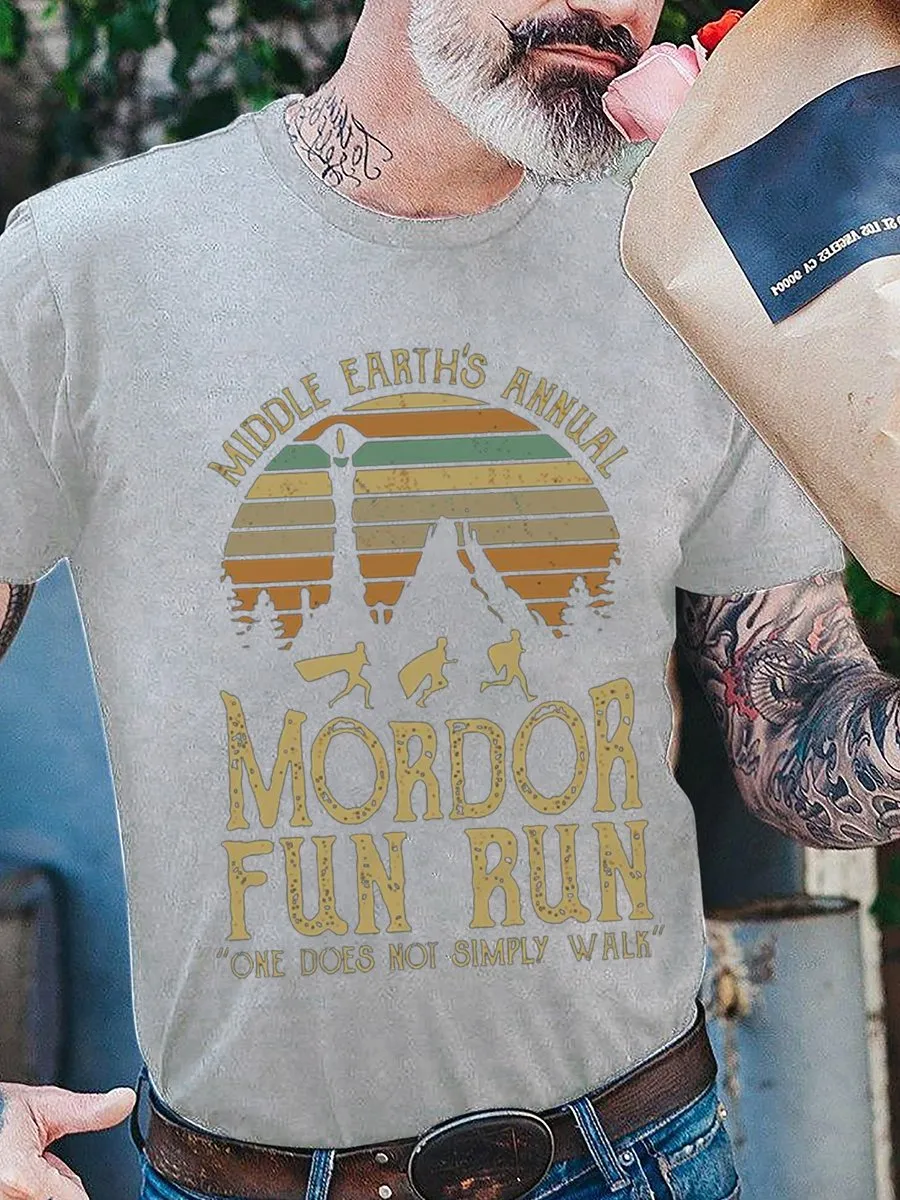 Mordor Fun Run Cotton-Blend Men Tee