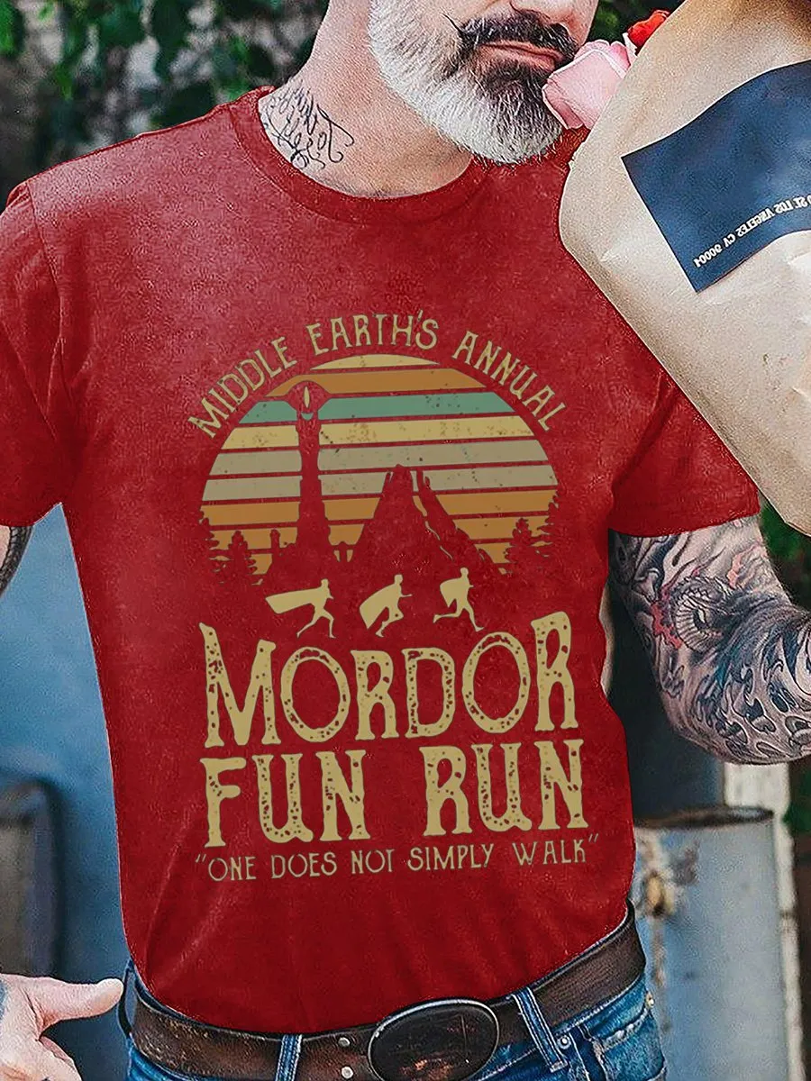 Mordor Fun Run Cotton-Blend Men Tee