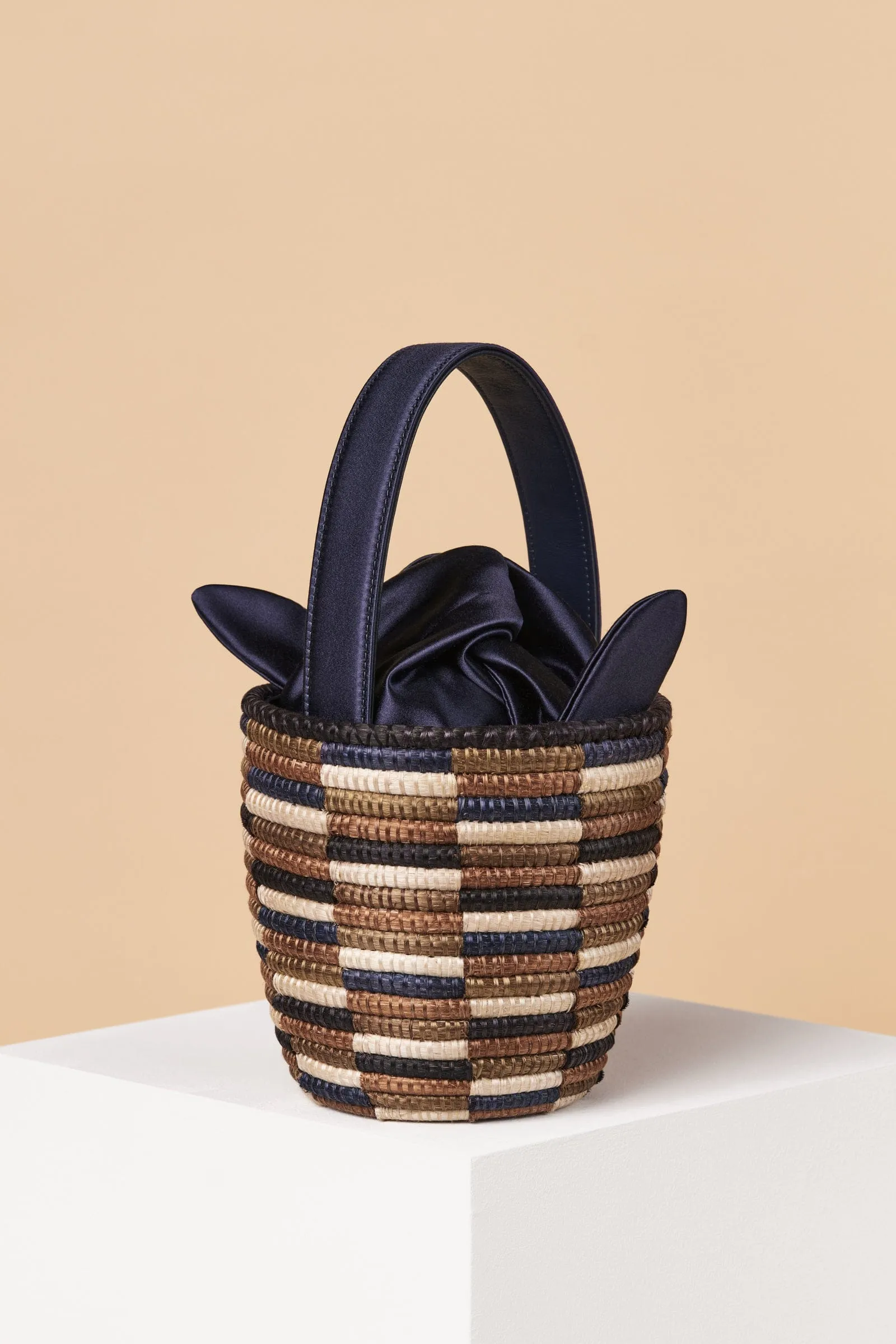 Navy Checkerboard Knot Party Pail