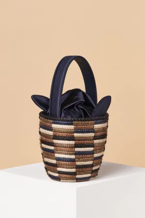 Navy Checkerboard Knot Party Pail