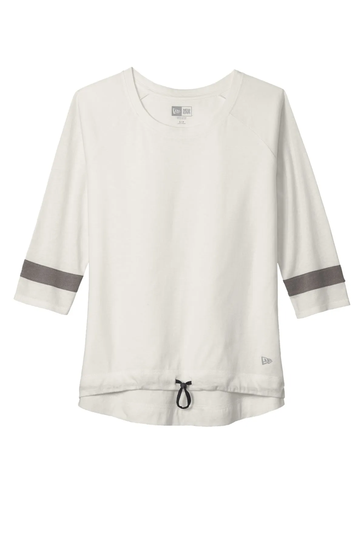 New Era  Women's Tri-Blend 3/4-Sleeve Tee LNEA136 Fan White Solid/ Shadow Grey