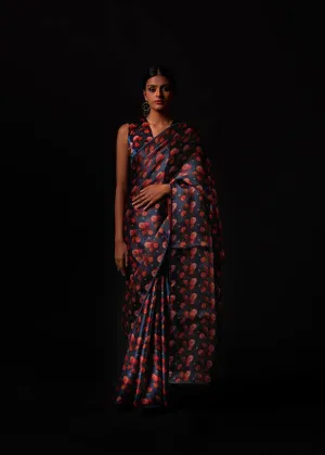 New Season Summer to Fall 2024 Saree Silk Fez Azure Kshitij Jalori