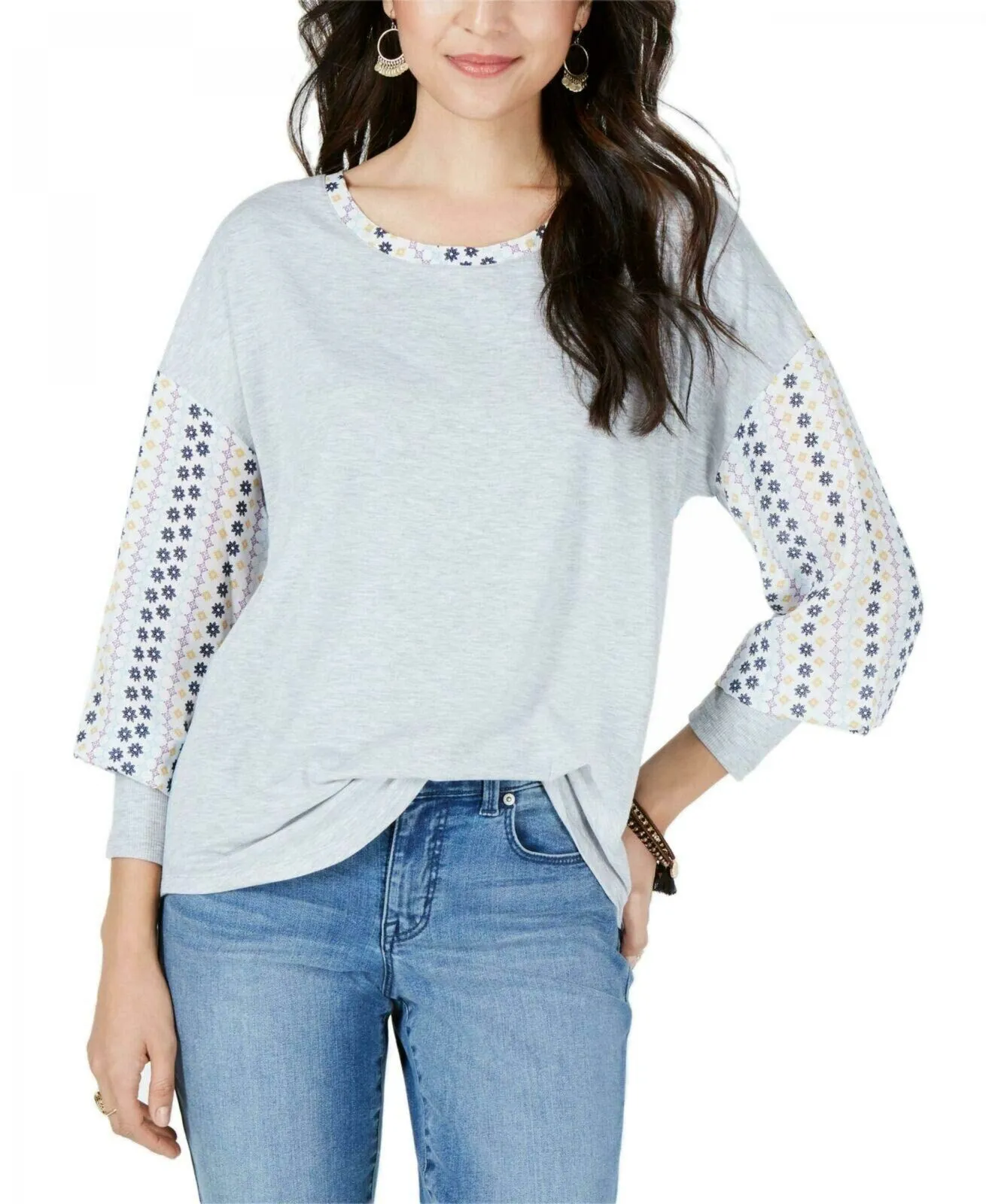 NWT Style & Co. Co Women's Mixed Media Sweatshirt. 100041872MS XS