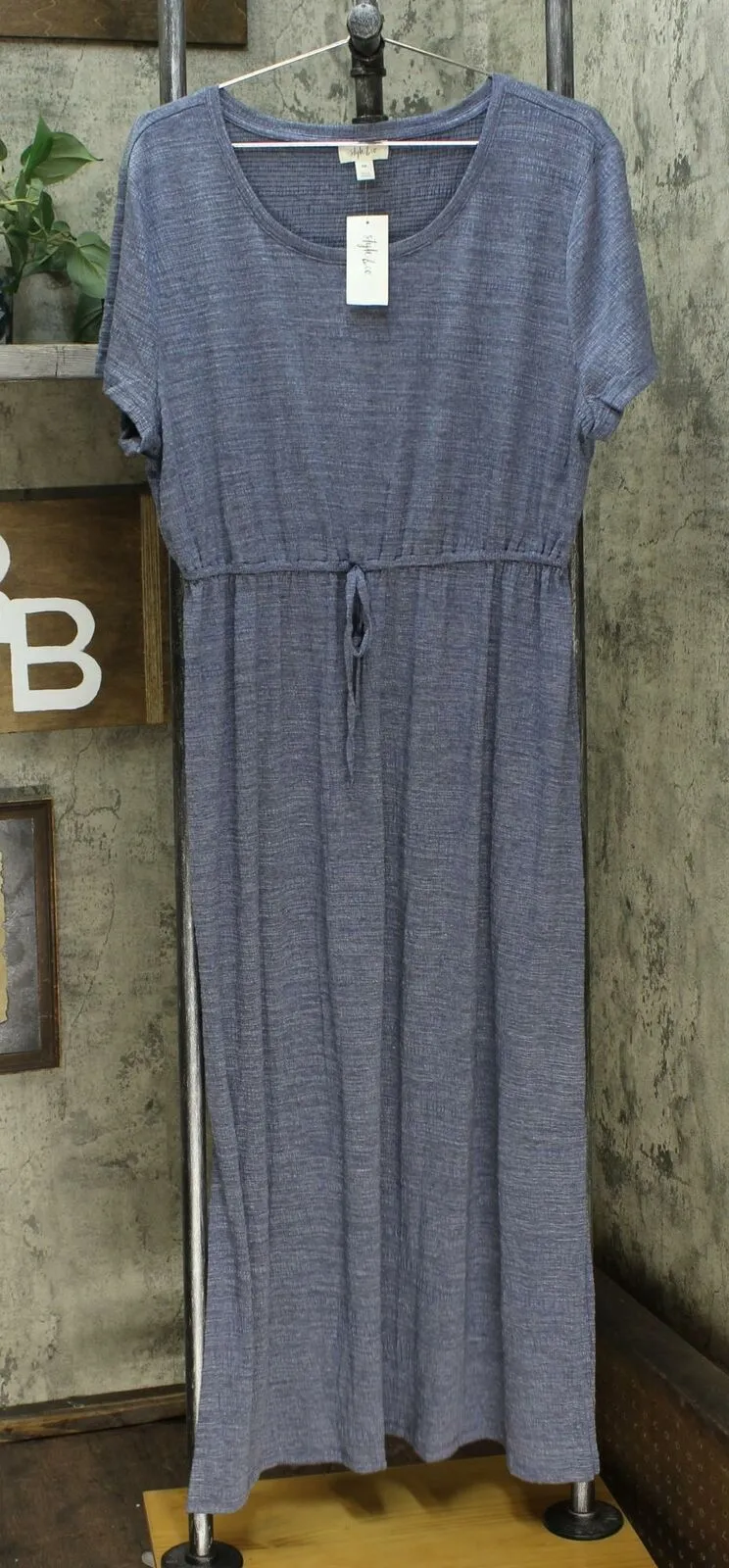NWT Style & Co Womens Textured Tie Waist Maxi Dress. 100086621MS XX-Large