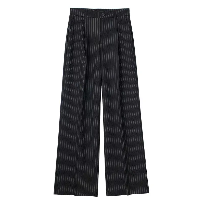 Obsidian Phoenix Women's Luxury High-Waist Striped Pants