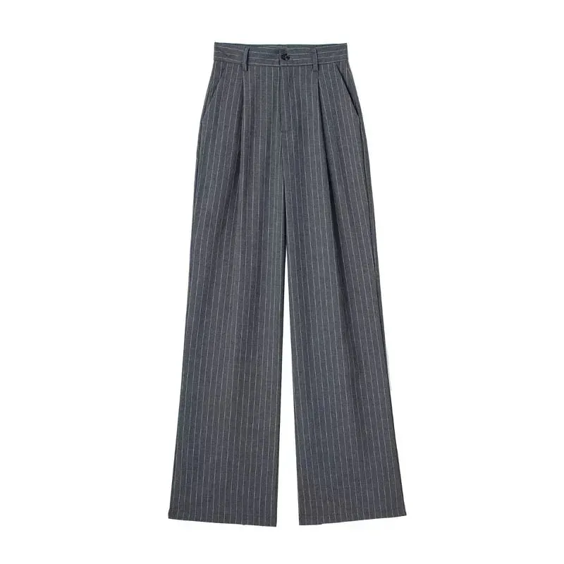Obsidian Phoenix Women's Luxury High-Waist Striped Pants