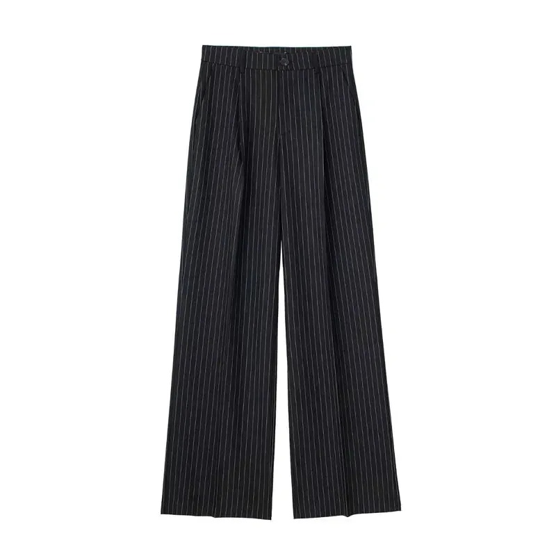 Obsidian Phoenix Women's Luxury High-Waist Striped Pants
