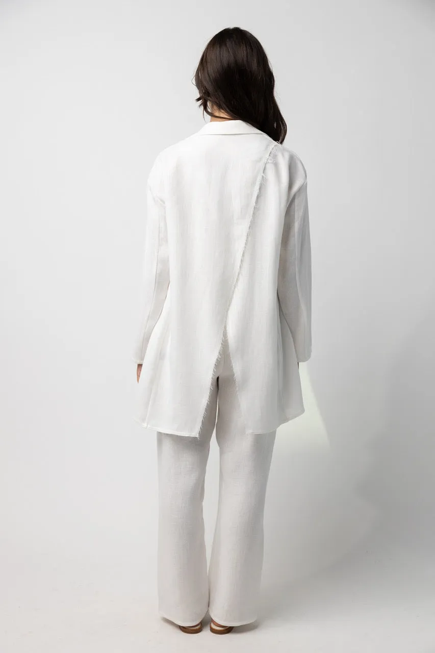 Open Back Linen Blazer
