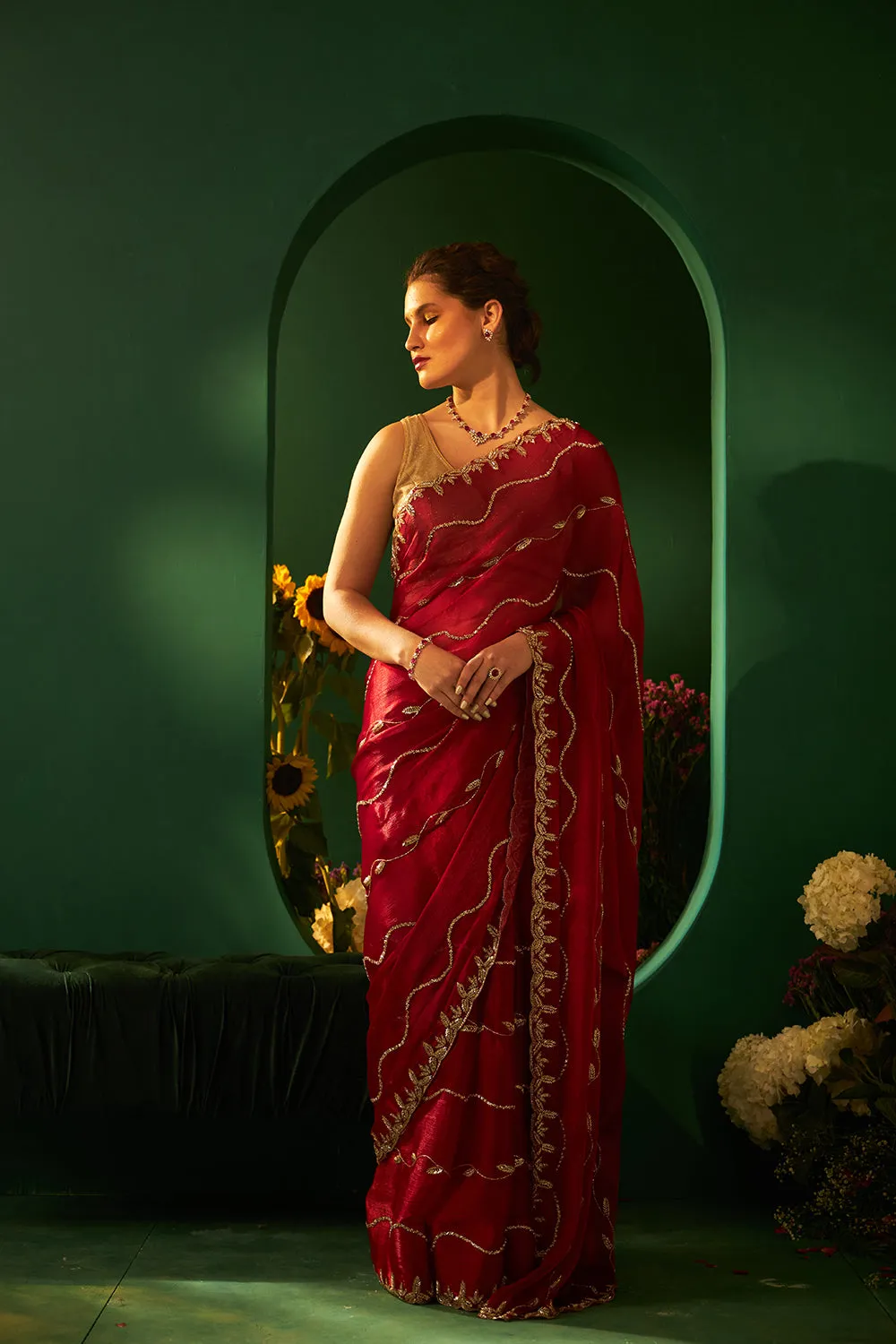 Organza Glass Silk Saree
