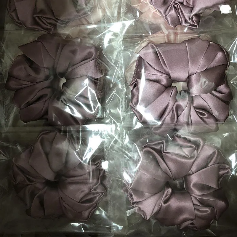 Oversized Fluffy Silk Scrunchies - custom and wholesale
