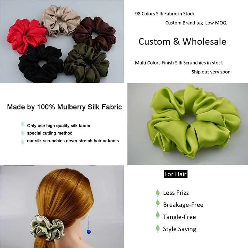 Oversized Fluffy Silk Scrunchies - custom and wholesale