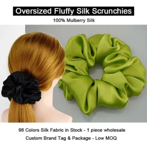 Oversized Fluffy Silk Scrunchies - custom and wholesale