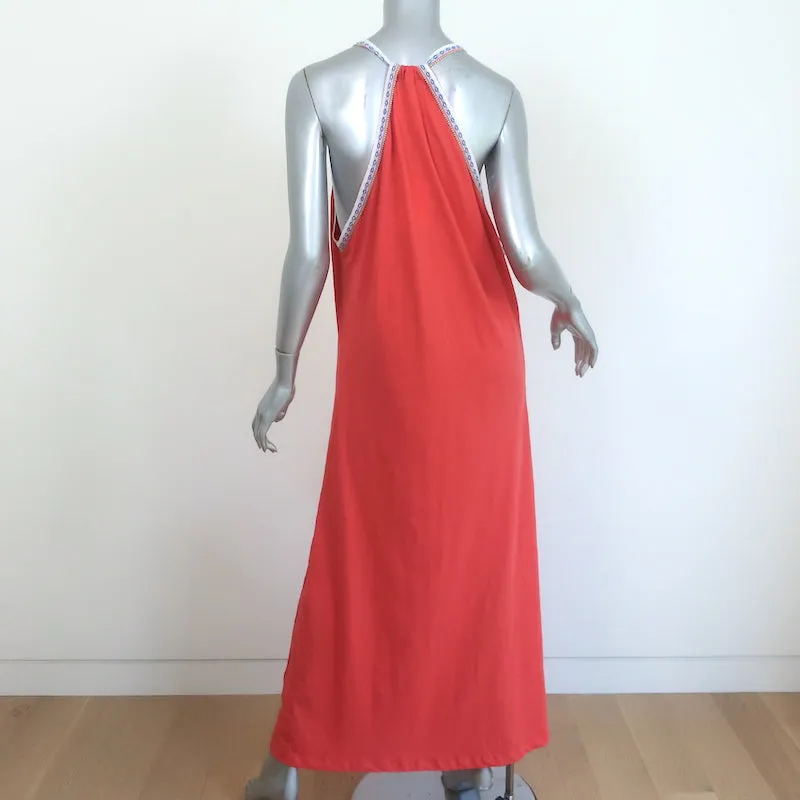 Pitusa Pima Sundress Blood Orange Cotton-Modal Size Standard Sleeveless Maxi NEW