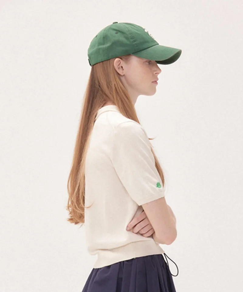 PIV'VEE Short Sleeve Knit PK Shirt - Cloud White