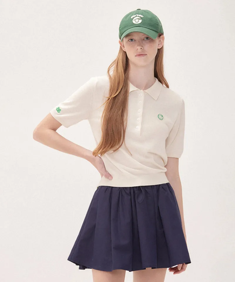 PIV'VEE Short Sleeve Knit PK Shirt - Cloud White