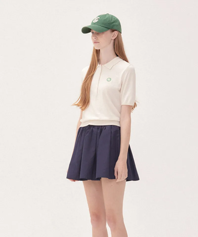 PIV'VEE Short Sleeve Knit PK Shirt - Cloud White