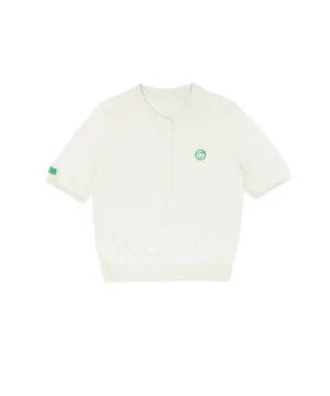PIV'VEE Short Sleeve Knit PK Shirt - Cloud White