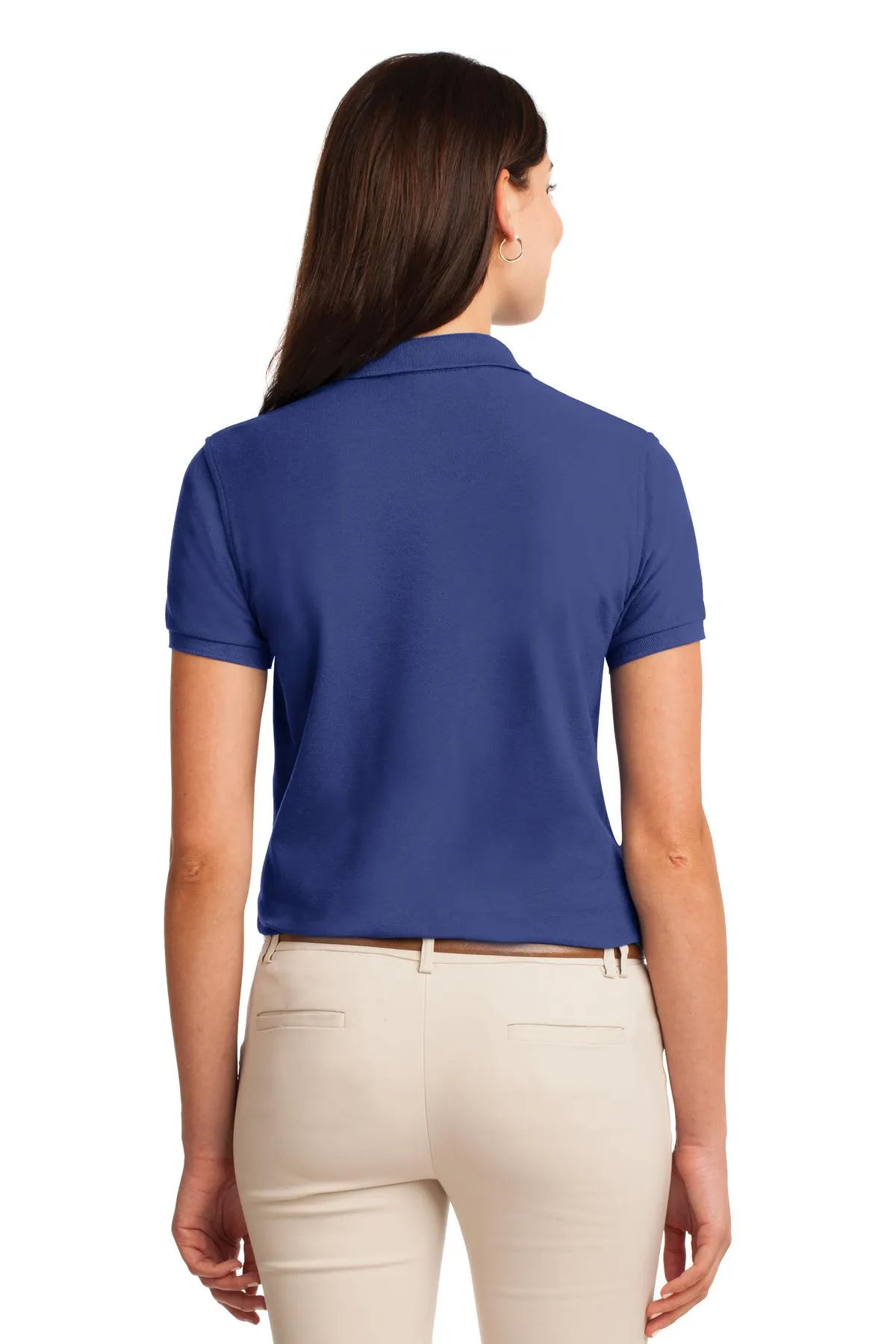 Port Authority Women's Silk Touch Polo.  L500 Mediterranean Blue