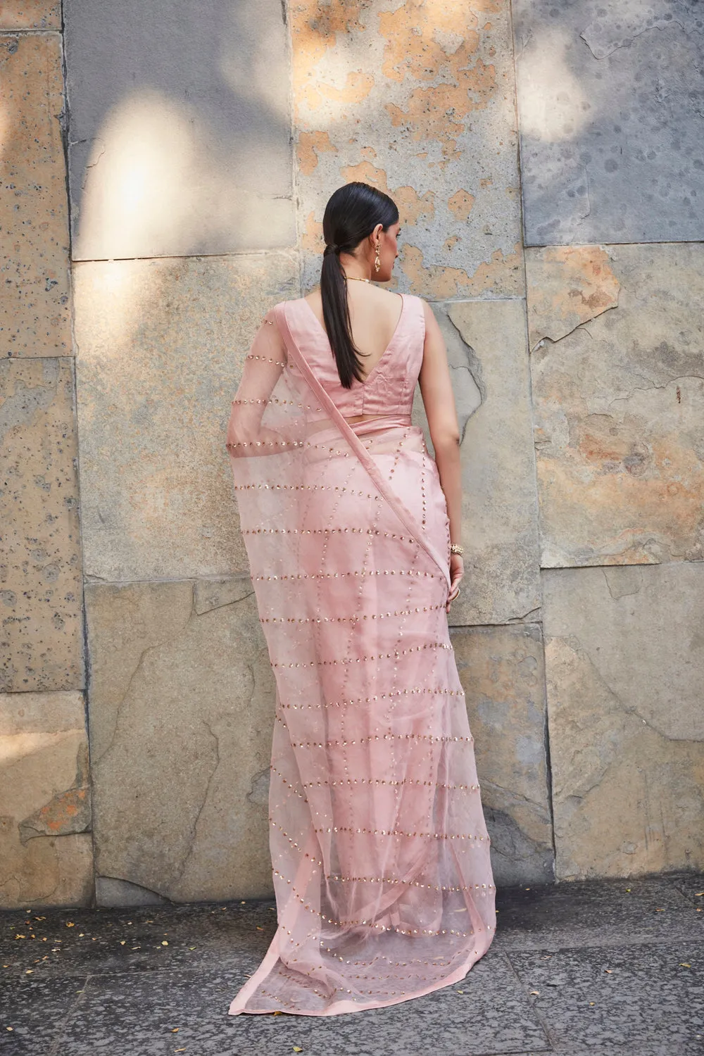 Powder Pink Saree