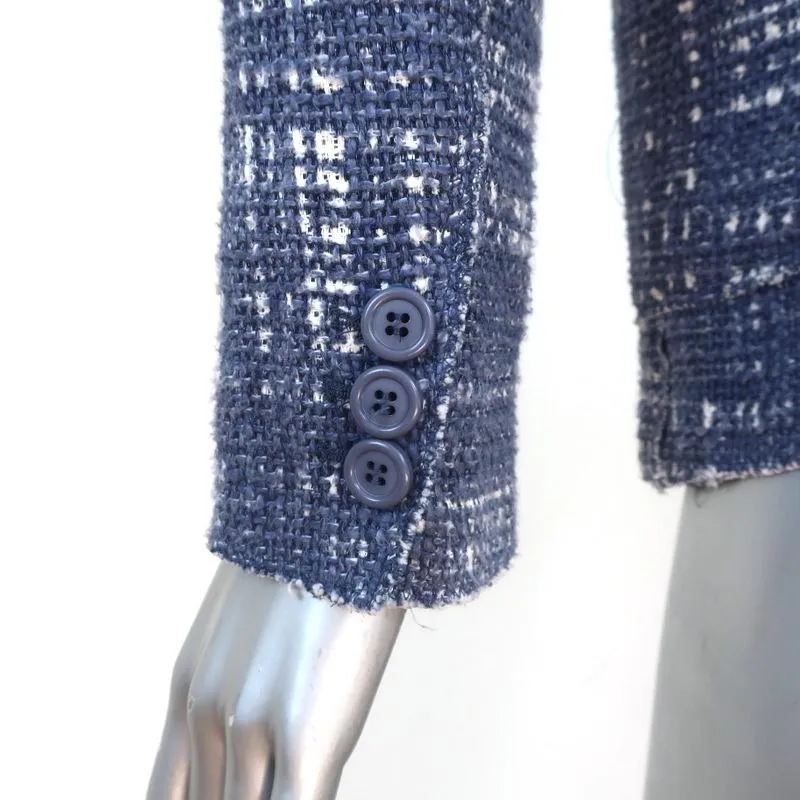 Prada Tweed Blazer Blue Size 38 Three-Button Jacket