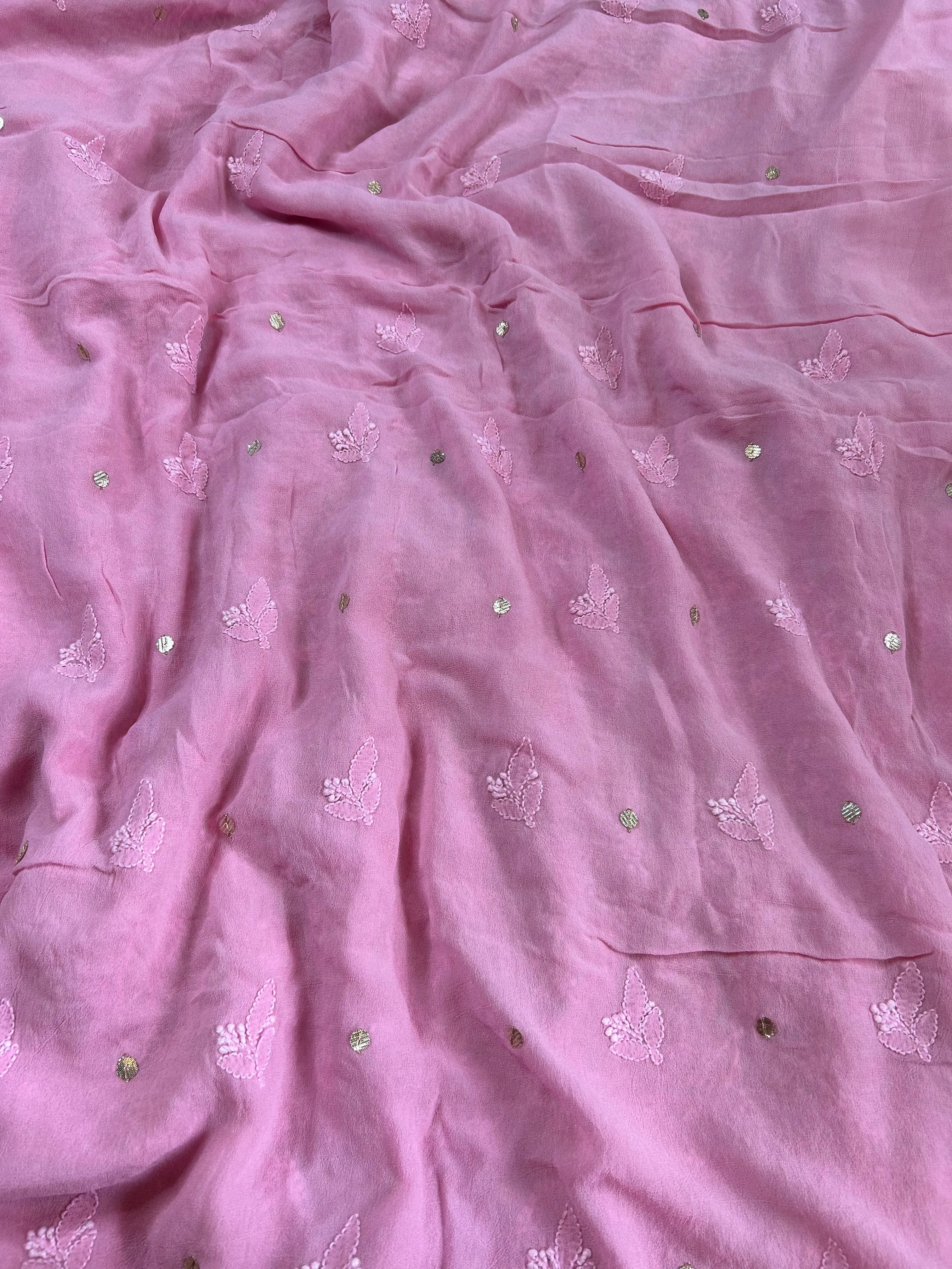 Pure Baby Pink Chikankari Gota Salwar Suit