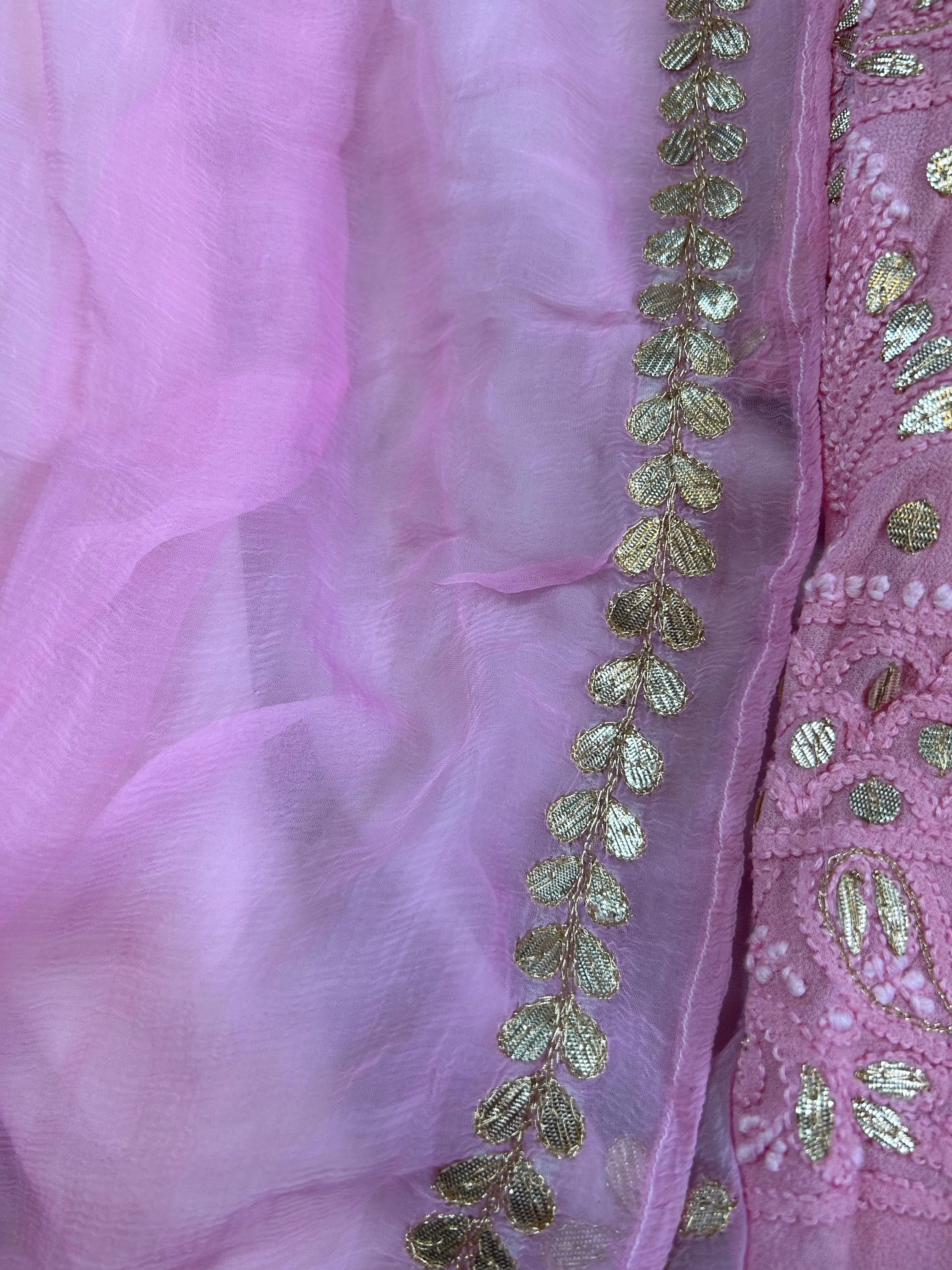 Pure Baby Pink Chikankari Gota Salwar Suit
