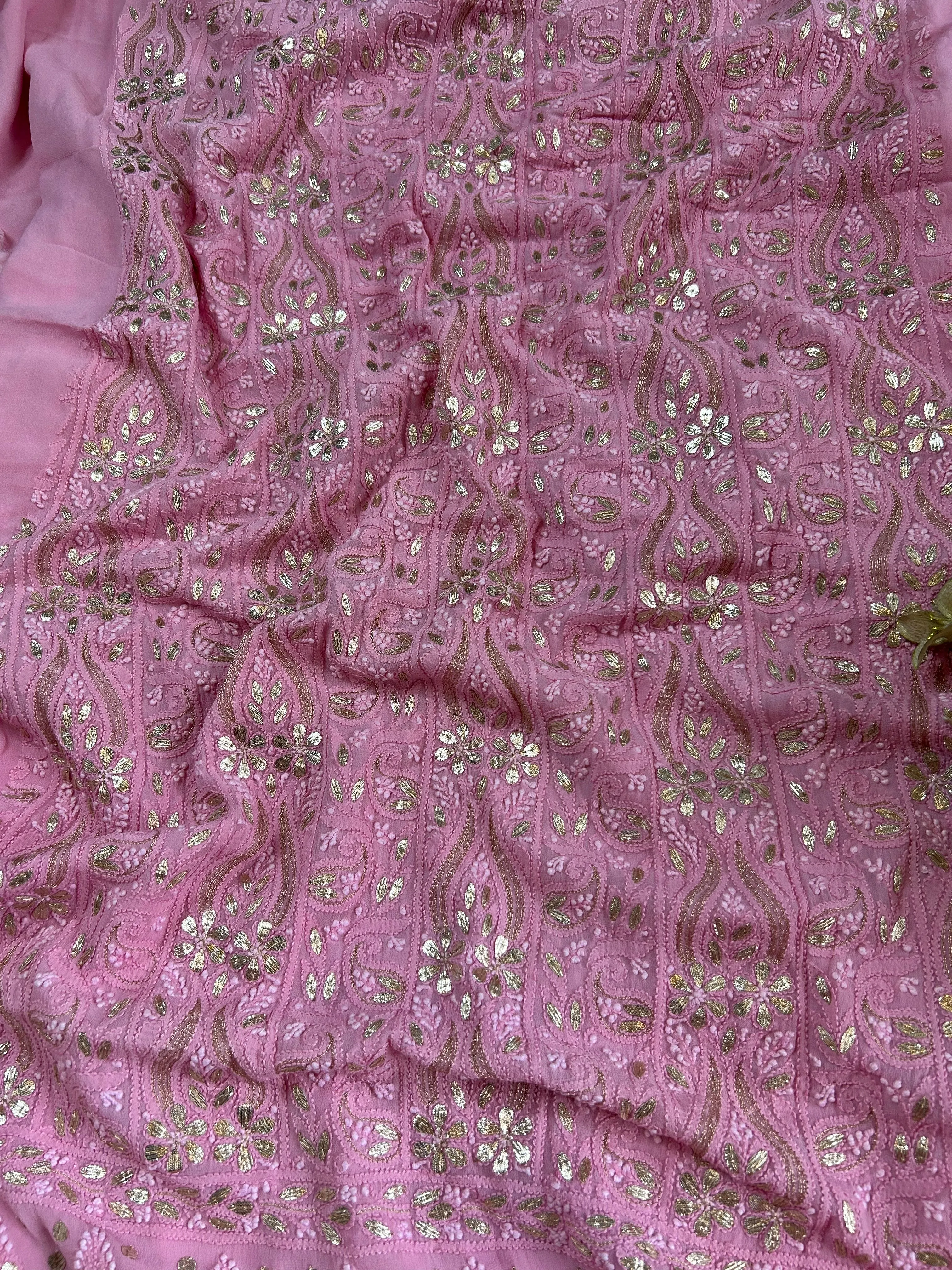 Pure Baby Pink Chikankari Gota Salwar Suit
