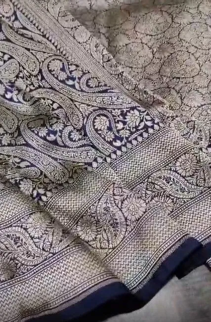Pure Beautiful Banarasi Khaddi Katan Silk Tanchoi Brocade Designer Handloom Saree