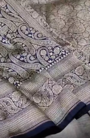 Pure Beautiful Banarasi Khaddi Katan Silk Tanchoi Brocade Designer Handloom Saree