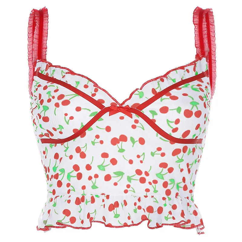 "CHERRY PRINT" VEST N090202
