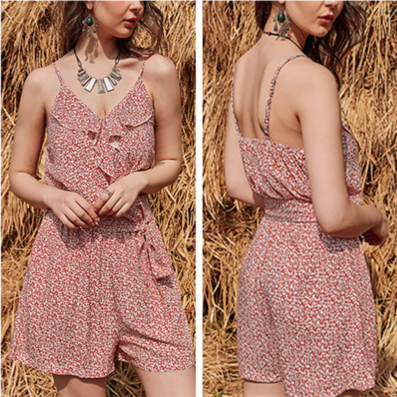 "CHIFFON FLORAL SLING" JUMPSUIT N030803