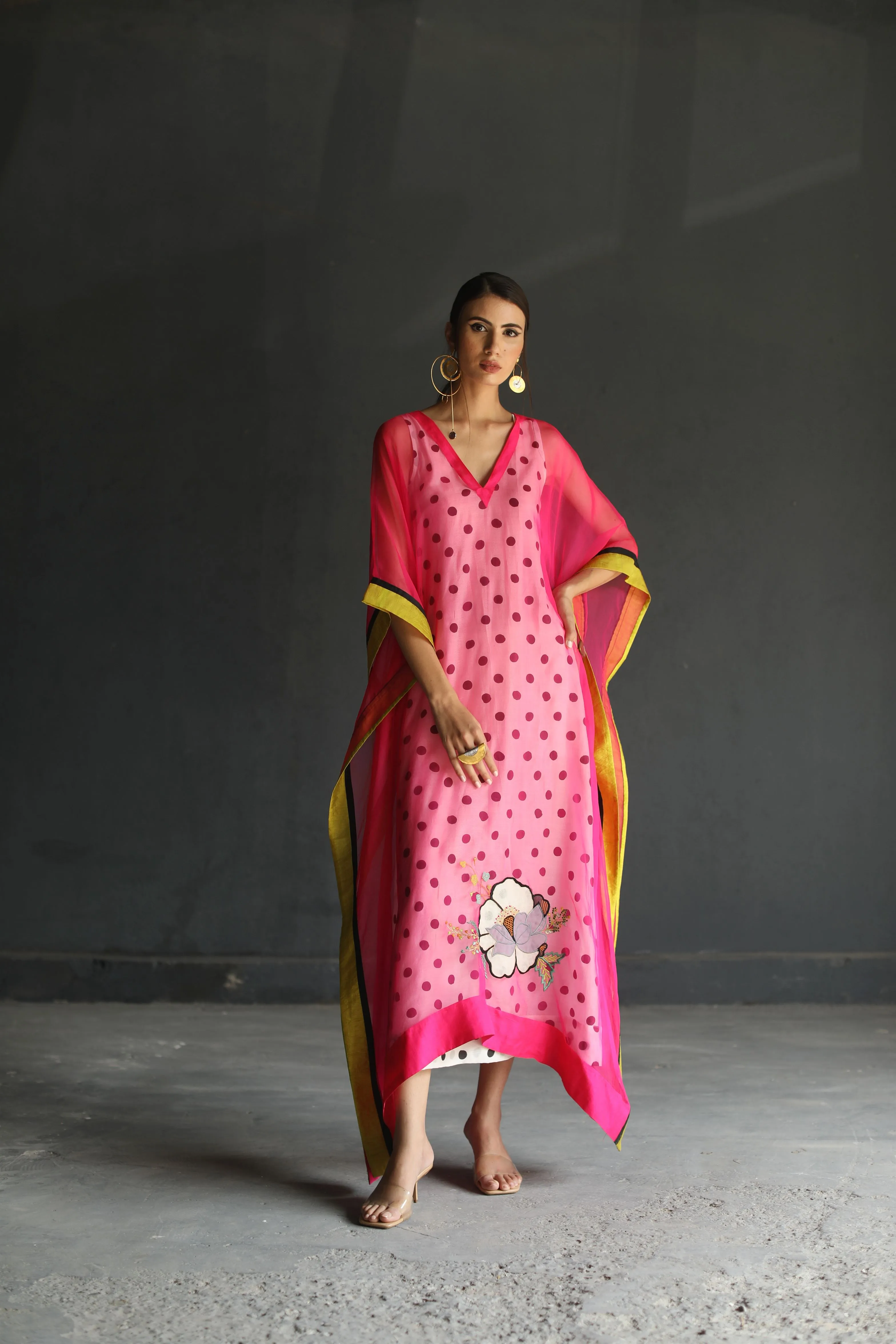 Raji Ramniq I Love To Dot I Cotton Silk Ensemble I Black and White Hot Pink I 106