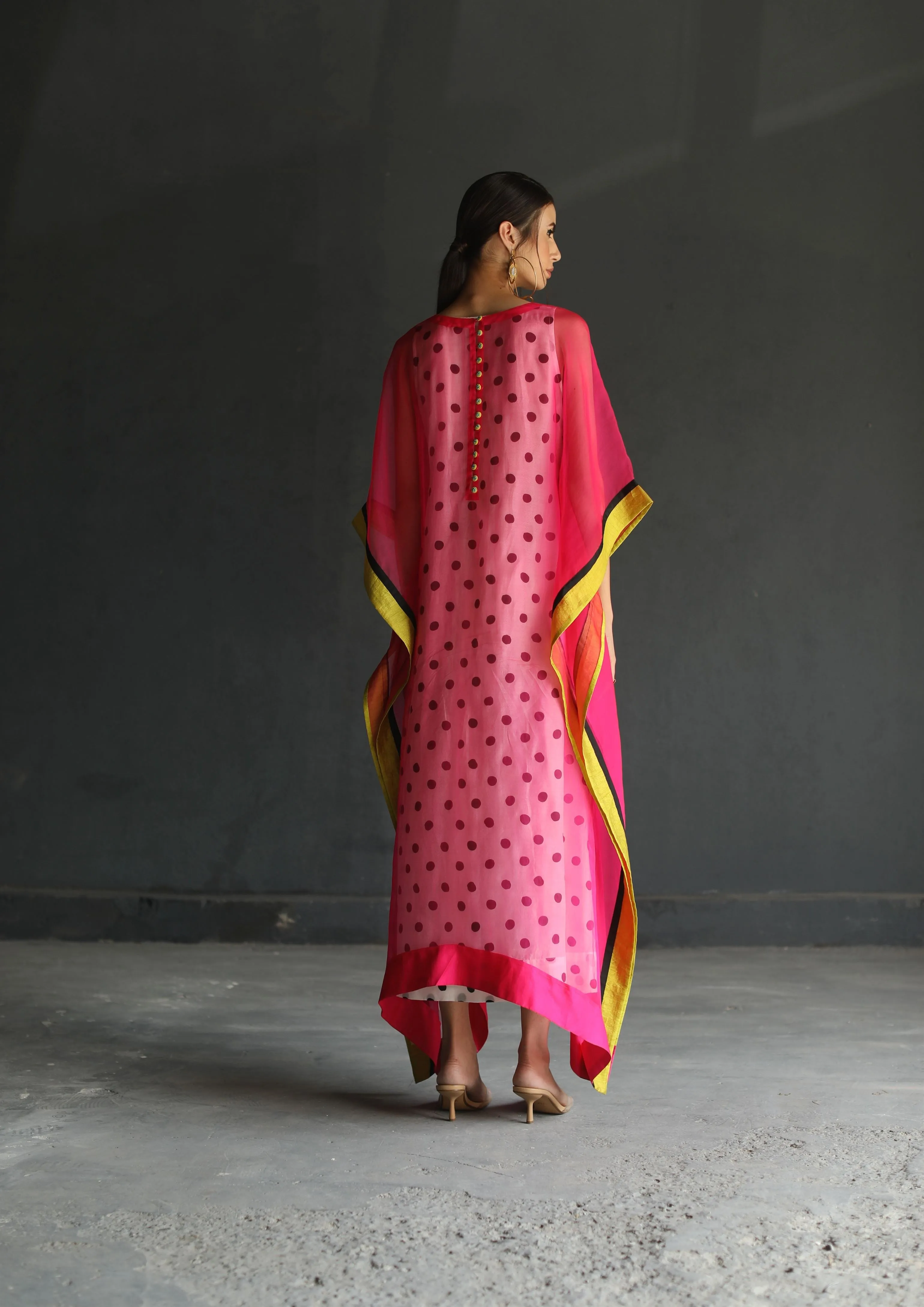 Raji Ramniq I Love To Dot I Cotton Silk Ensemble I Black and White Hot Pink I 106