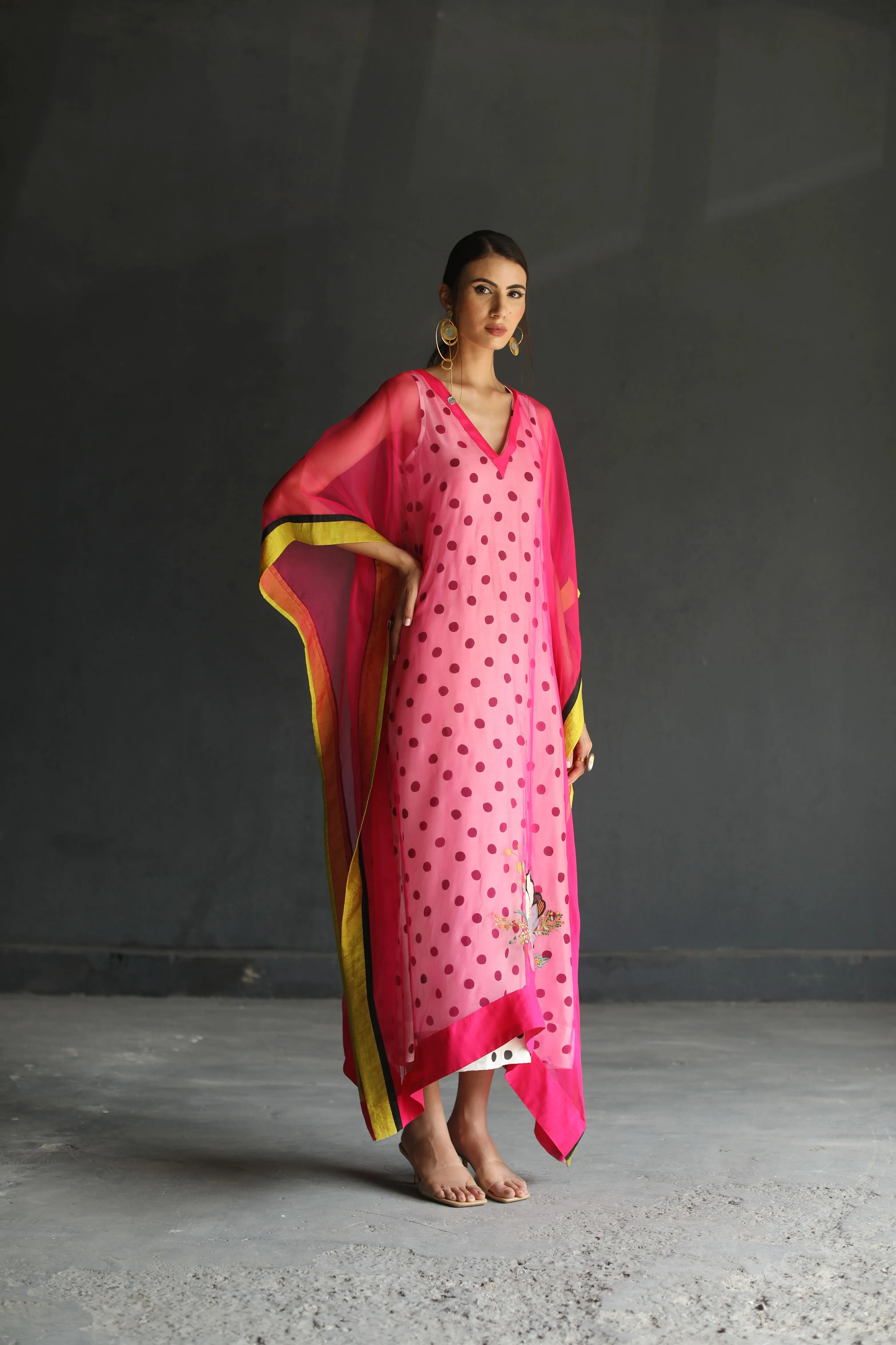 Raji Ramniq I Love To Dot I Cotton Silk Ensemble I Black and White Hot Pink I 106