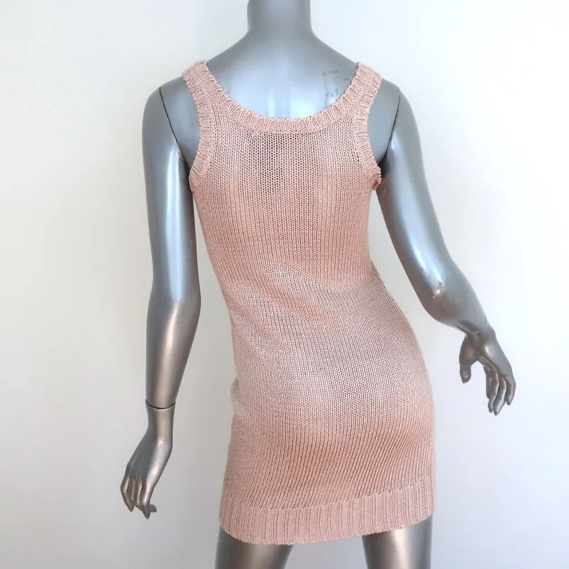 Ralph Lauren Blue Label Mini Dress Peach Linen Knit Size Extra Small NEW